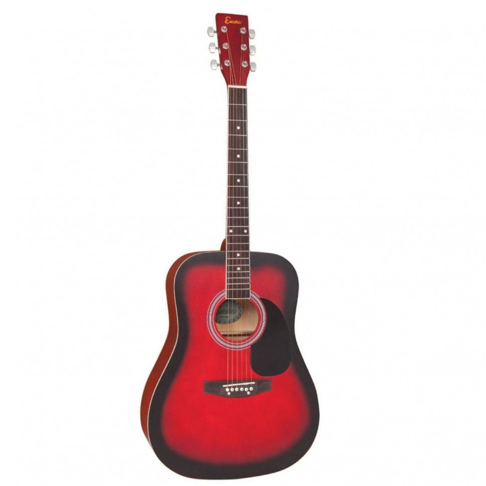 Encore EW100R акустическая гитара, Dreadnought, цвет красный