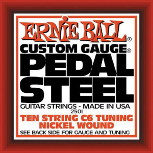 Ernie Ball 2501 комплект струн Pedal Steel для 10-струнной педальной слайд-гитары, предназначен для строя C6.