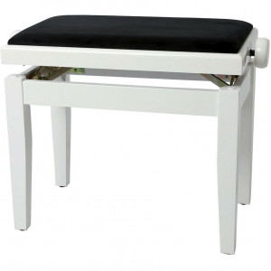 Gewa Piano Bench Deluxe White Highgloss банкетка белая глянцевая прямые ножки верх черный