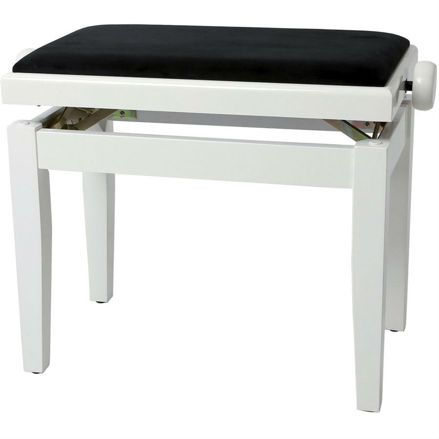 Gewa Piano Bench Deluxe White Highgloss банкетка белая глянцевая прямые ножки верх черный