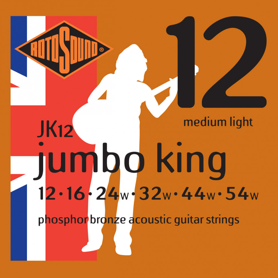 Rotosound JK12 Jumbo King Phosphor Bronze струны для акустической гитары 12-54