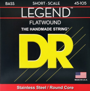 DR SFL-45 LEGEND™ - струны для короткомензурной 4-струнной бас-гитары, плоская обмотка, нержавеющая сталь, 45 - 105