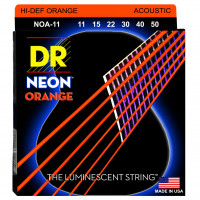 DR NOA-11 HI-DEF NEON™ струны для акустической гитары, с люминесцентным покрытием, оранжевые 11 - 50