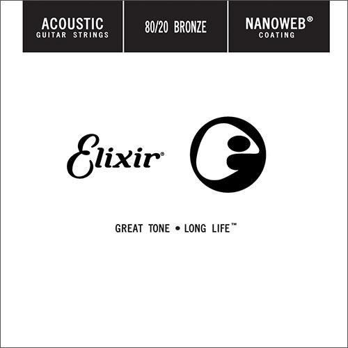 Elixir 15147 Nanoweb Отдельная струна для акустической гитары, бронза 80/20, .047