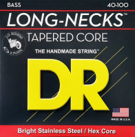 DR TLH-40 LONG NECKS™ - струны для 4-струнной бас-гитары, нержавеющая сталь, 40 - 100