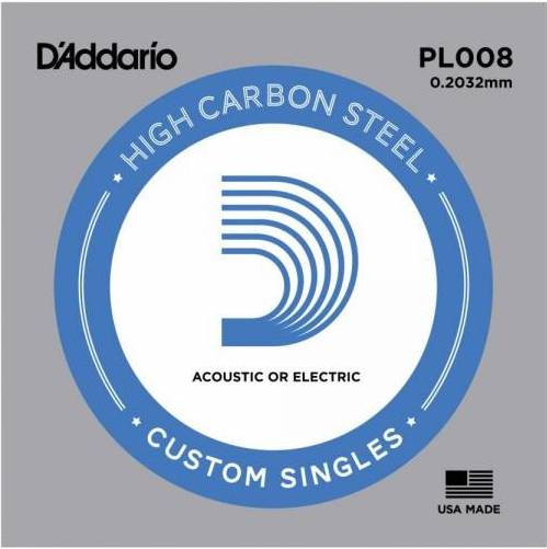 Одиночная струна для электро или акустической гитары D'Addario PL008