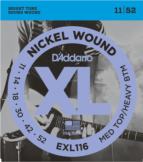 Струны для электрогитары D'Addario EXL116 Medium Top Heavy Bottom Nickel Wound 11-52