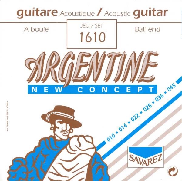 Savarez Argentine 1610 Ball End Acoustic Jazz струны для акустической гитары 10-45