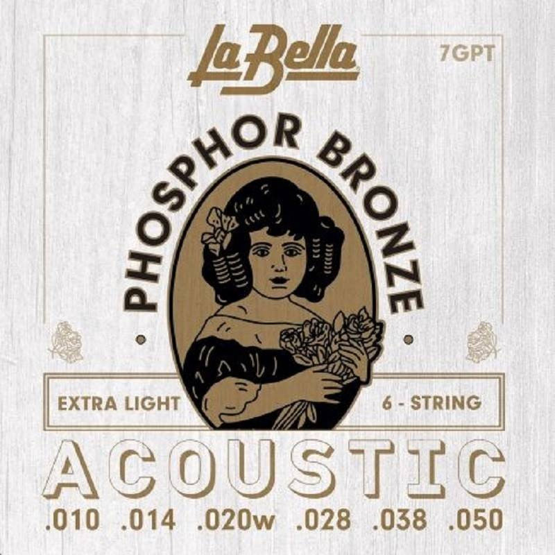 ​Струны для акустической гитары La Bella 7GPT Phosphor Bronze Extra Light 10-50