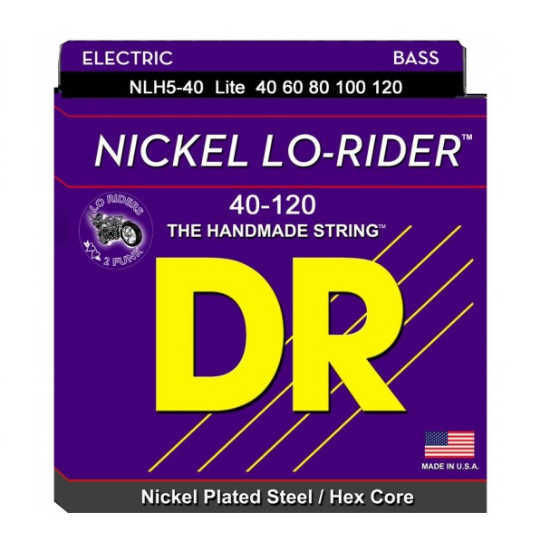DR NLH5-40 - NICKEL LO-RIDER - струны для 5-струнной бас-гитары, никель, 40 - 120