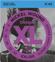 Струны для электрогитары D'Addario EXL120 Super Light Nickel Wound 9-42