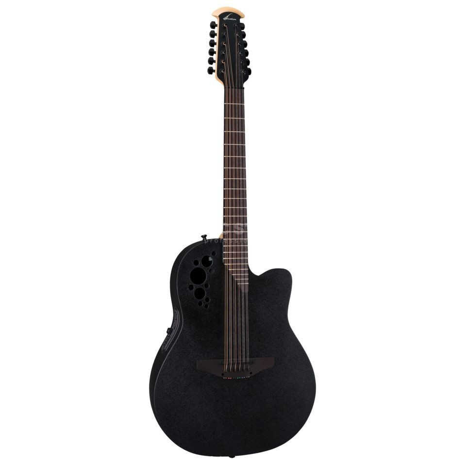 Ovation 2058TX-5 Elite T Deep Contour Cutaway 12-string Black Textured 12 струнная гитара