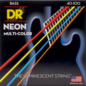 DR NMCB-40 HI-DEF NEON™ - струны для 4-струнной бас- гитары, с люминесцентным покрытием, разноцветные 40 - 100