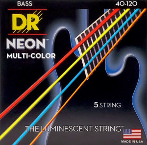 DR NMCB5-40 - HI-DEF NEON™ - струны для 5-струнной бас- гитары, с люминесцентным покрытием, разноцветные 40 - 120