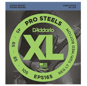D'Addario EPS165SL струны для 4 струнной бас-гитары, сталь, Super Long Scale, 45-065-085-105