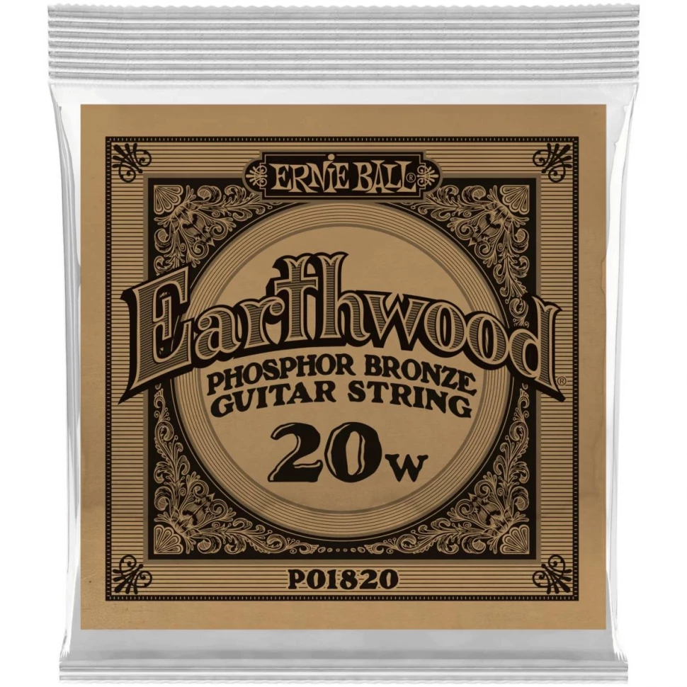 Ernie Ball 1820 Earthwood Phosphor Bronze .020 струна одиночная для акустической гитары