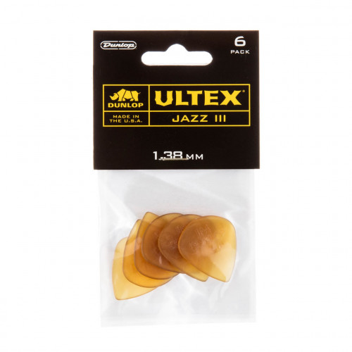 Медиаторы Dunlop 427P1.38 Ultex Jazz III 1,38 мм набор из 6 шт
