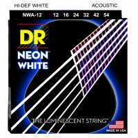 DR NWA-12 HI-DEF NEON™ струны для акустической гитары, с люминесцентным покрытием, белые 12 - 54