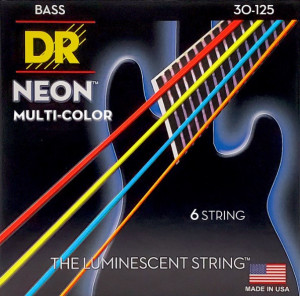 DR NMCB6-30 - HI-DEF NEON™ струны для 6-струнной бас- гитары, с люминесцентным покрытием, разноцветные 30 - 125