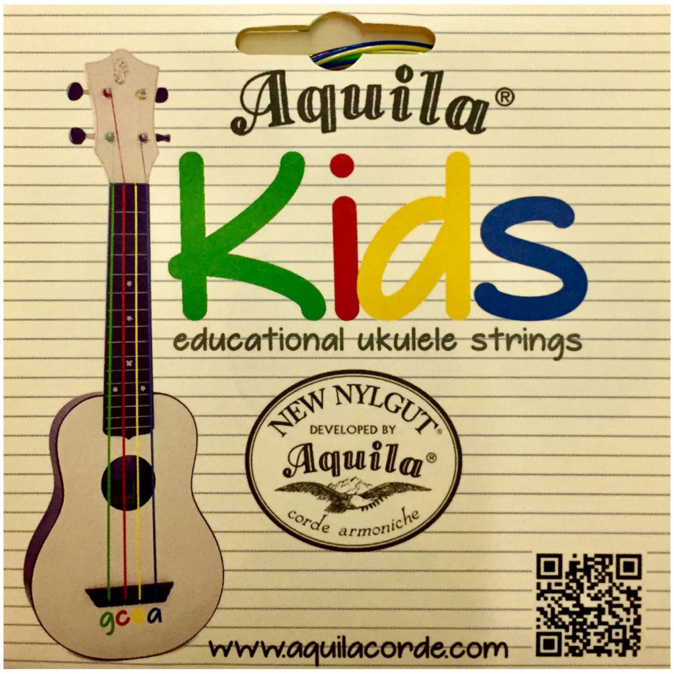 Aquila Kids 160U разноцветные струны для укулеле сопрано/концерт/тенор без книги
