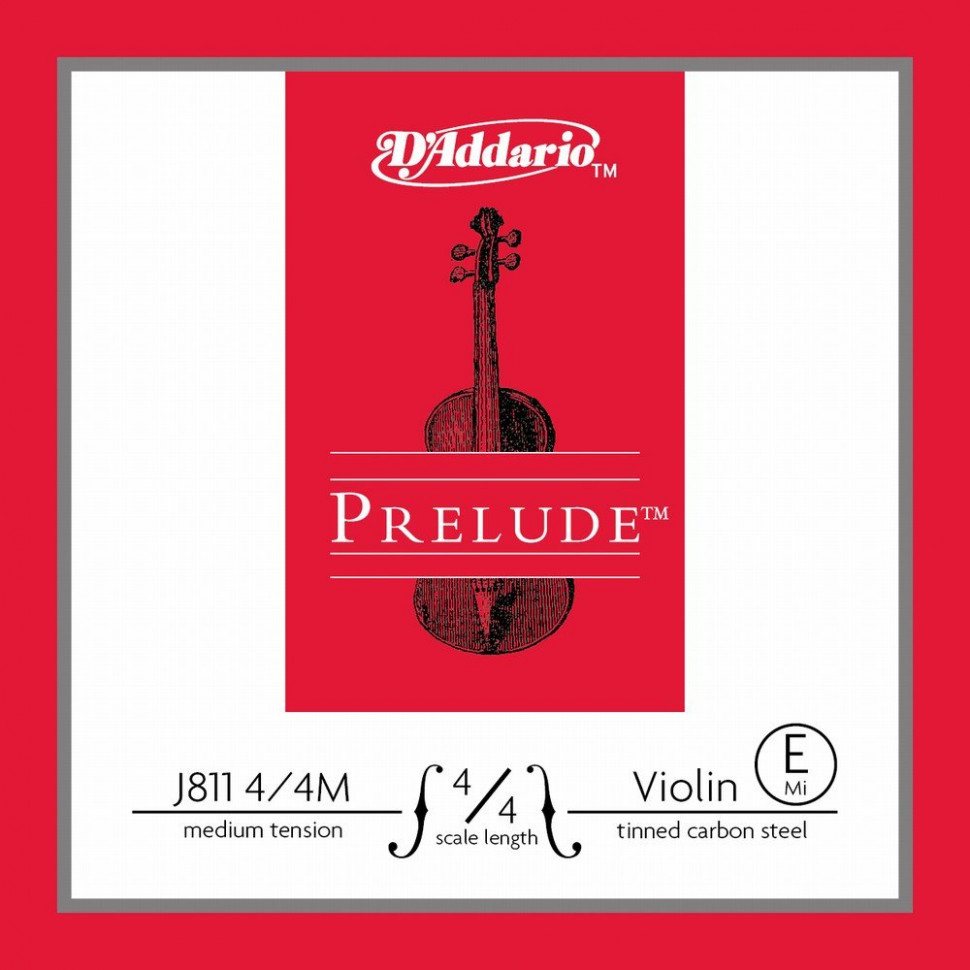Одиночная струна для скрипки D'Addario E J811-4/4M Prelude 4/4 Е/ми