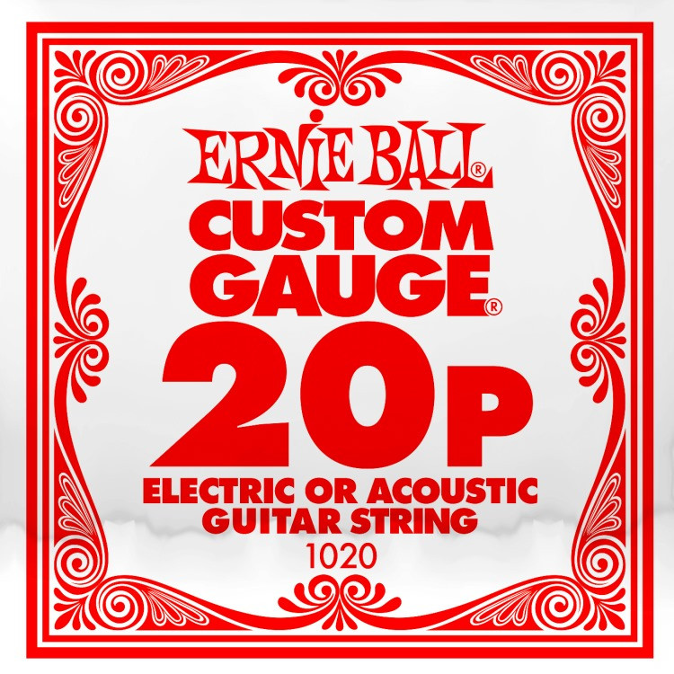 Одиночная струна для электро и акустической гитары Ernie Ball 1020, 20