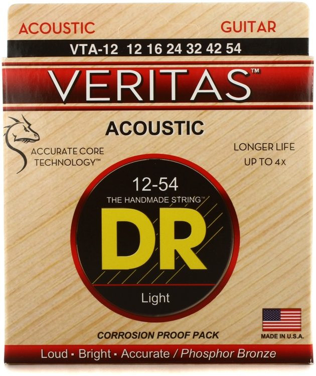 DR Strings VTA-12 Veritas Phosphor Bronze Acoustic 12-54 струны для акустической гитары