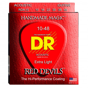 DR RDA-10 RED DEVILS™ струны для акустической гитары, красные 10 - 48