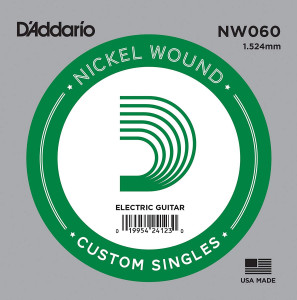 Одиночная струна для электрогитары D'Addario NW060 Nickel Wound 0.60