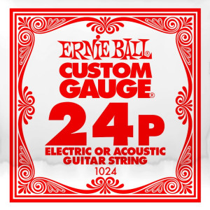 ​Одиночная струна для электро и акустической гитары Ernie Ball 1024, 24