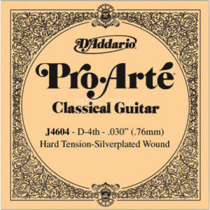 Одиночная струна для классической гитары D'Addario J4604 Pro-Arte Nylon 4 D/ре