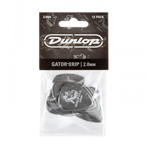 Медиаторы Dunlop 417P2.0 Gator Grip 2,0 мм набор из 12 шт