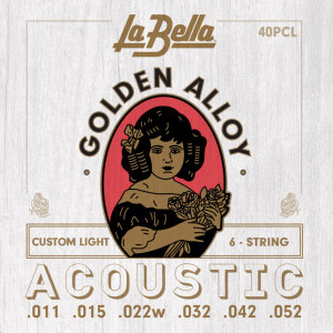 Струны для акустической гитары La Bella 40PCL Custom Light Golden Alloy 11-52