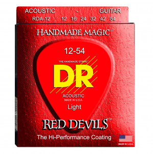 DR RDA-12 RED DEVILS™ струны для акустической гитары, красные 12 - 54