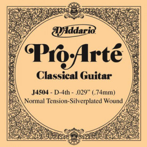 Одиночная струна для классической гитары D'Addario J4504 Pro-Arte Nylon 4 D/ре