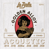 Струны для акустической гитары La Bella 40PH Heavy Golden Alloy 14-58