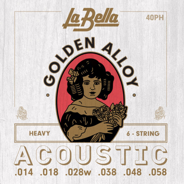 Струны для акустической гитары La Bella 40PH Heavy Golden Alloy 14-58