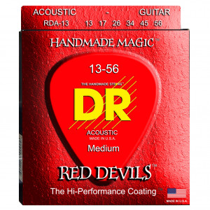 DR RDA-13 RED DEVILS™ струны для акустической гитары, красные 13 - 56