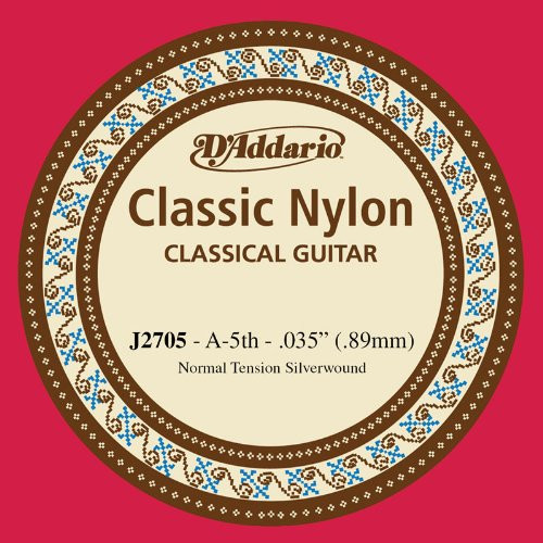 Одиночная струна для классической гитары D'Addario J2705 Nylon 5 A/ля