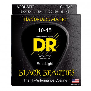 DR Strings BKA-10 Black Beauties 10-48 Lite струны для акустической гитары