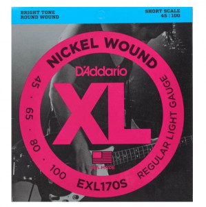 D'Addario EXL170S струны для 4 струнной бас-гитары, никель, Soft, 45-100, Short Scale