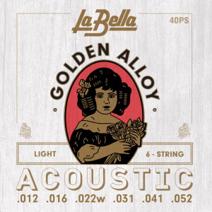Струны для акустической гитары La Bella 40PS Light Golden Alloy 12-52