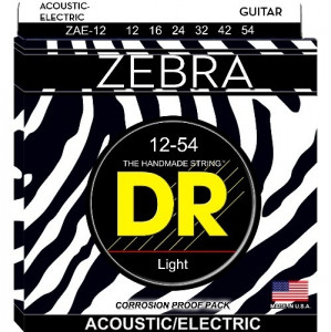 DR Strings ZAE-12 Zebra Acoustic-Electric 12-54 струны для электро и акустической гитары
