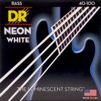 DR NWB-40 HI-DEF NEON™ струны для 4-струнной бас- гитары, с люминесцентным покрытием, белые 40 - 100