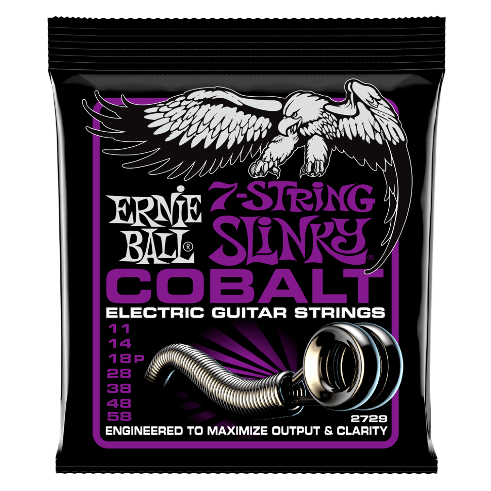 Струны для электрогитары Ernie Ball 2729 Power Slinky 7-string Cobalt 11-58