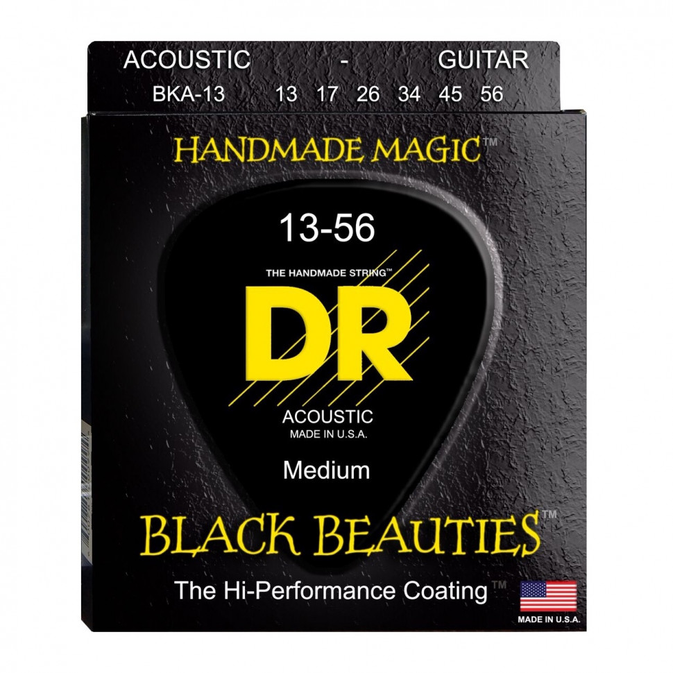 DR Strings BKA-13 Black Beauties 13-56 Medium Heavy струны для акустической гитары