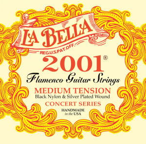 Струны для фламенко гитары La Bella 2001 Flamenco Black Nylon Medium Tension