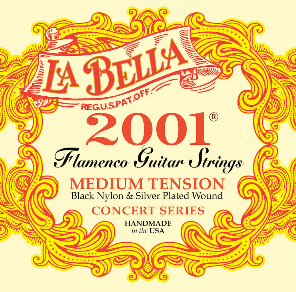 Струны для фламенко гитары La Bella 2001FM Flamenco Black Nylon Medium Tension