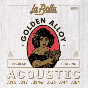 La Bella 40PR Golden Alloy Комплект струн для акустической гитары 13-54