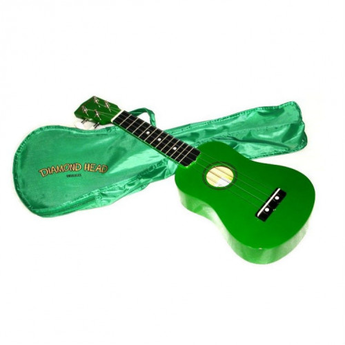 Укулеле сопрано Diamond Head DU-105 GN зеленого цвета, клен, гриф клен, чехол в комплекте